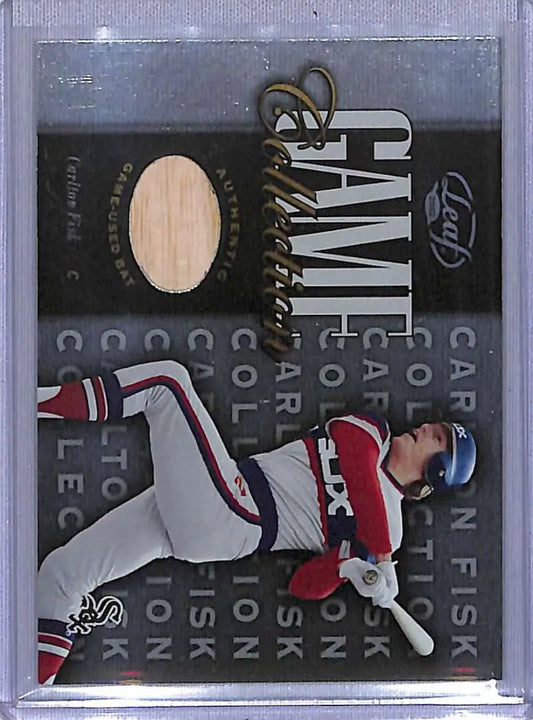 Baseball trading card of Carlton Fisk in white uniform from Game Collection