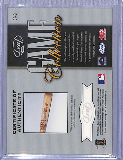 Carlton Fisk Game Collection card featuring game-used basketball memorabilia piece