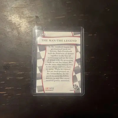 Dale Earnhardt trading card from 2002 Press Pass Trackside Profiles The Legend #DE-60