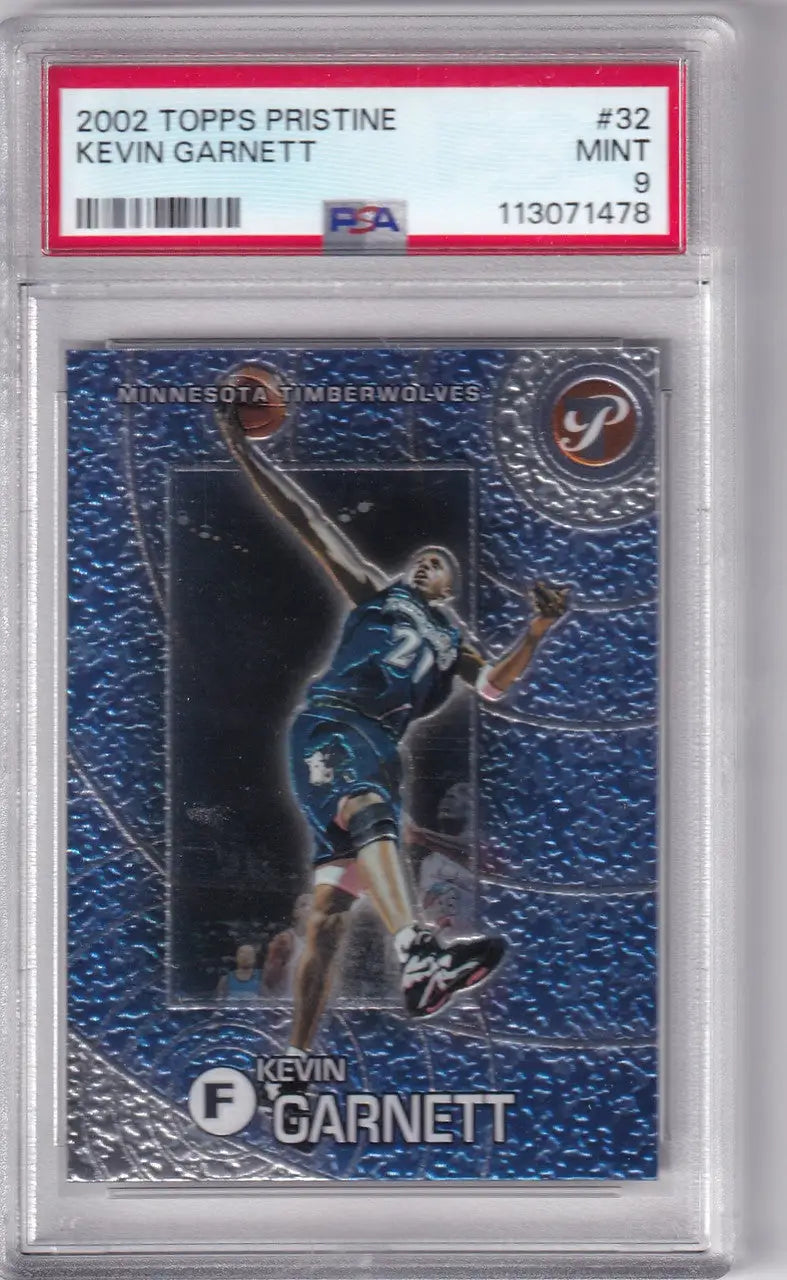 2002 Topps Pristine PSA 9 Kevin Garnett basketball card Minnesota Timberwolves image