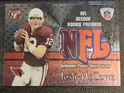 Josh McCown rookie premiere jerseys football card from 2002 Topps Pristine series