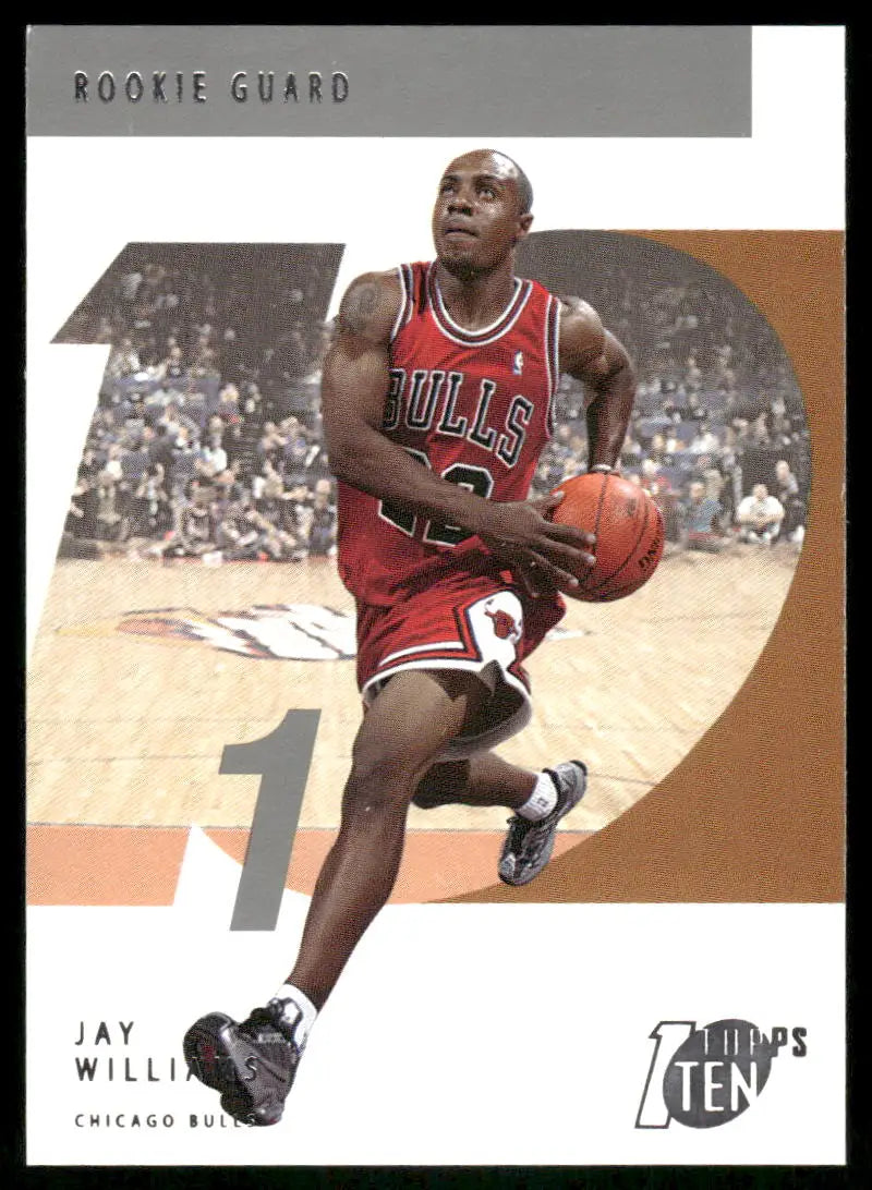 Basketball trading card featuring Jay Williams of the Chicago Bulls from Topps Ten Jay series