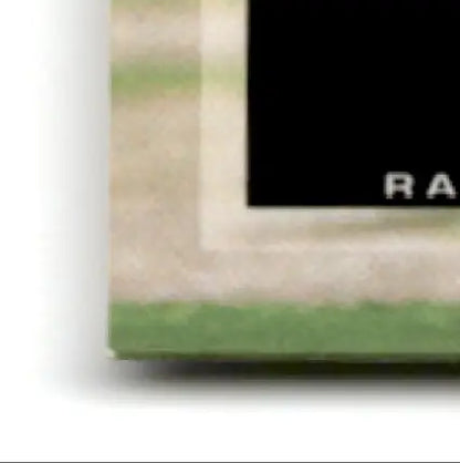 Corner of a green and beige bordered frame for Upper Deck Football Jerry Rice card