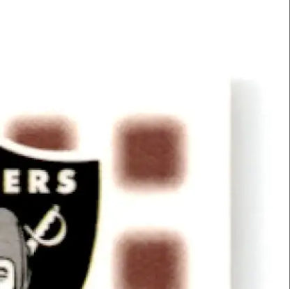 Oakland Raiders logo on white background with brown squares for 2002 Upper Deck Football MVP Jerry Rice card