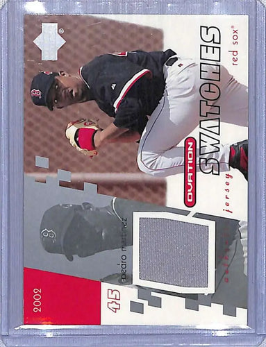Baseball trading card featuring White Sox player in gray jersey swatch, Upper Deck Ovation