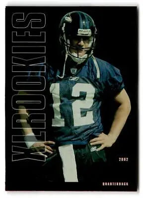 Tom Brady rookie card featured in 2002 Upper Deck XL #584 Wes Pate trading cards