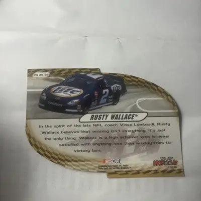 Rusty Wallace trading card from 2002 Wheels High Gear High Groove NASCAR Racing series
