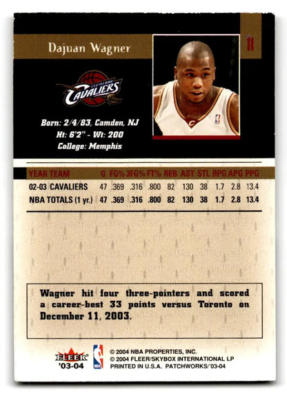 2003-04 Fleer Patchworks #11 Dajuan Wagner - Trading Card