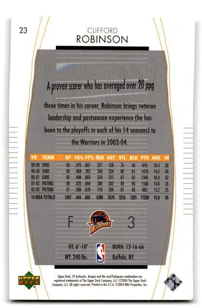 2003-04 SP Authentic #23 Clifford Robinson - Trading Card
