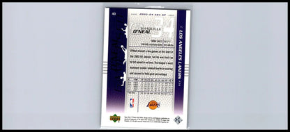 Shaquille O’Neal trading card from 2003-04 SP Game Used #40 featuring the NBA star
