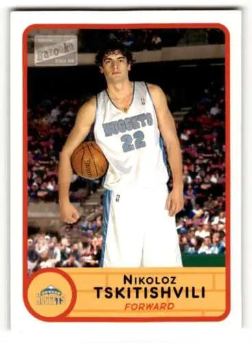 2003 Bazooka Nikoloz Tskitishvili Denver Nuggets basketball card original gloss