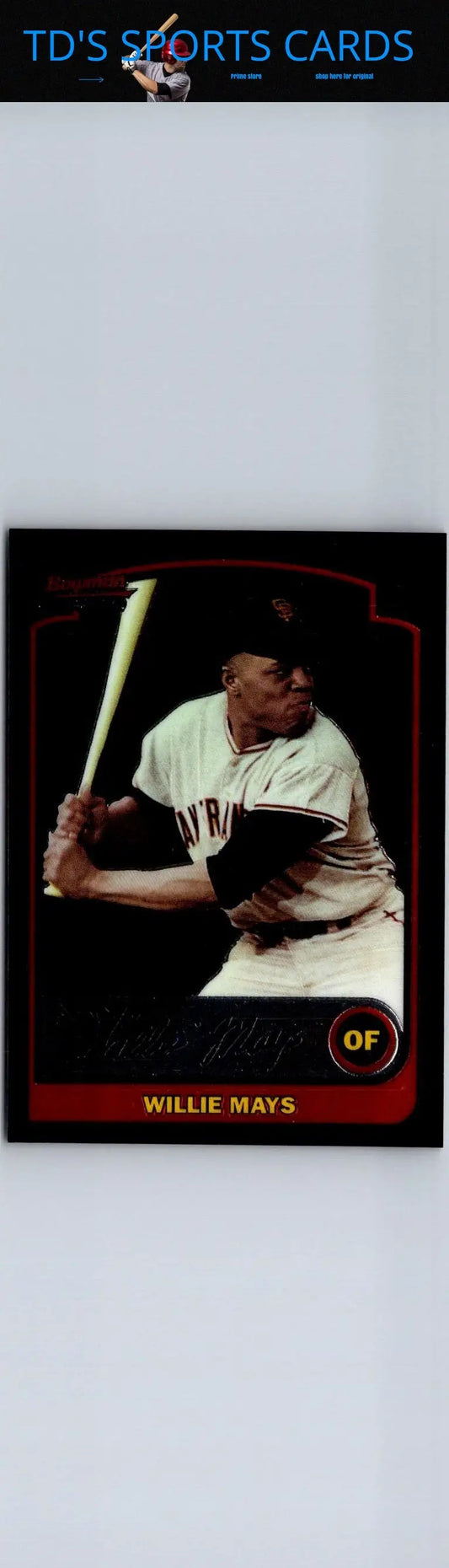 Willie Mays baseball card from the 2003 Bowman Chrome trading cards collection