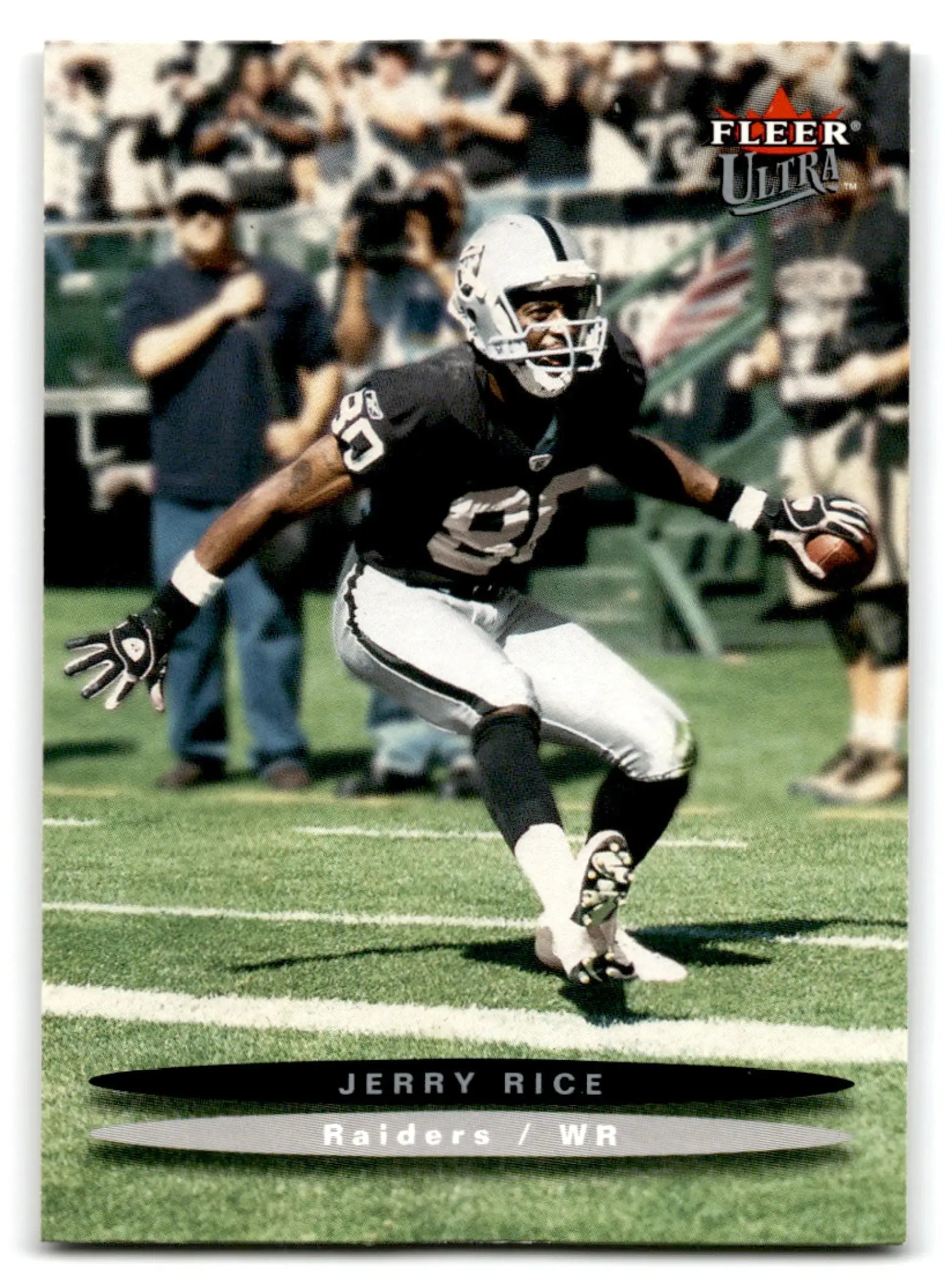 Fleer Football Ultra Jerry Rice trading card featuring Oakland Raiders player Ultra Jerry Rice
