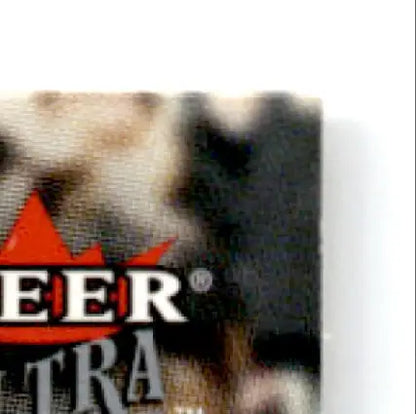 Fleer Football Ultra beer label with black and white fur pattern and Ultra Jerry Rice text