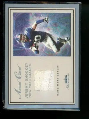 2003 Fleer Showcase Jeremy Shockey #AV-JS Game-Worn Jersey Football