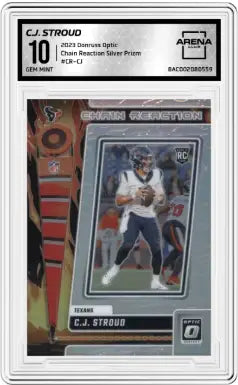 Graded C.J. Stroud football card from Panini Donruss Optic Chain Reaction Silver Prizm