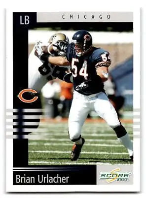 Brian Urlacher trading card 2003 Score #171 showcasing the NFL star’s iconic moment