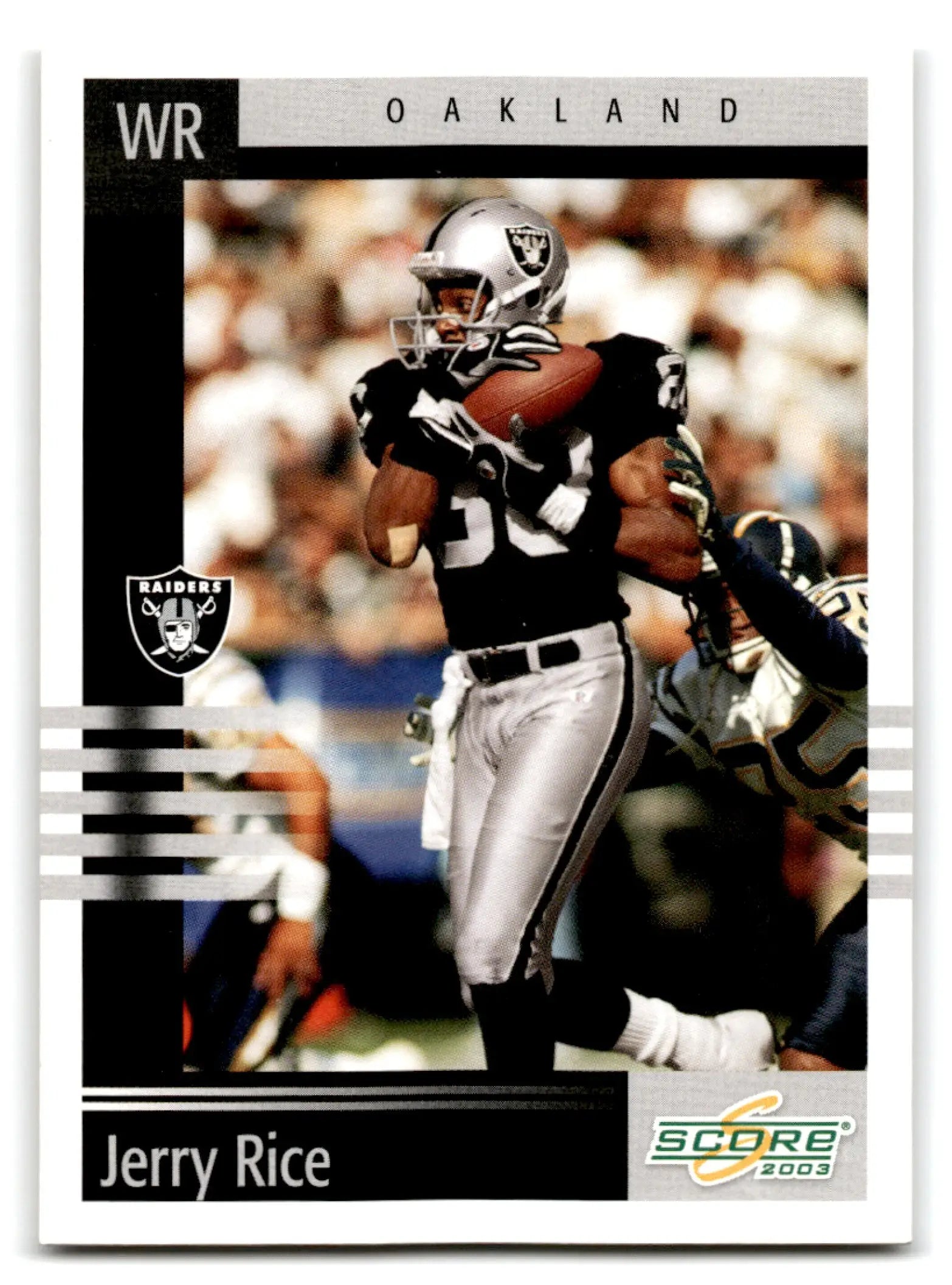 2003 Score Football Jerry Rice card featuring Oakland Raiders wide receiver