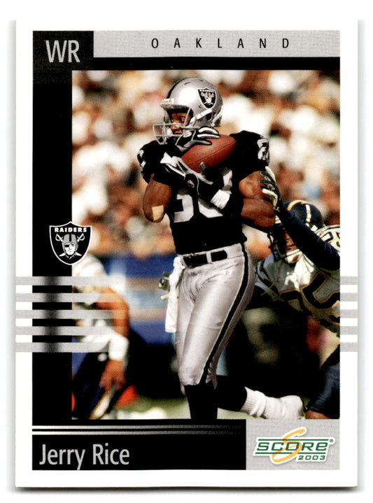 2003 Score Football Jerry Rice card featuring Oakland Raiders wide receiver