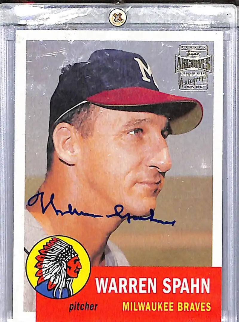 2003 Topps Archives #FFA-WS Warren Spahn NM-MT Auto Milwaukee Braves