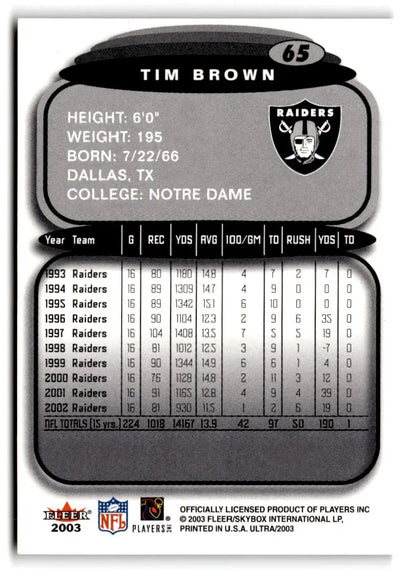 2003 Ultra #65 Tim Brown - Trading Cards