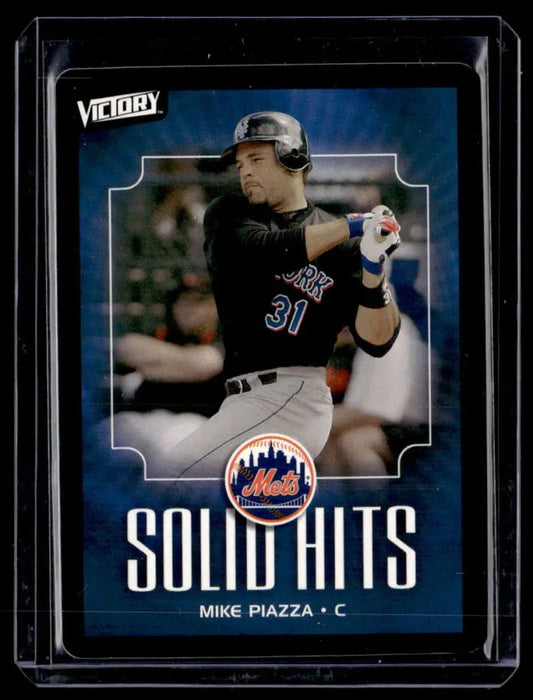 Mike Piazza in batting stance on 2003 Upper Deck Victory baseball card