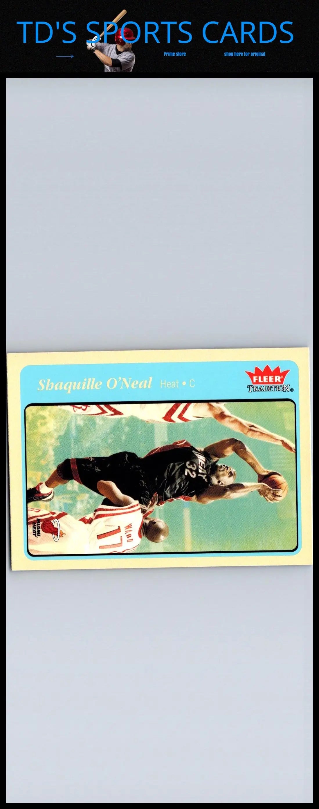 Fleer Tradition Shaquille O’Neal trading card 2004-05 edition in blue design