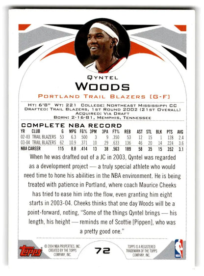 2004-05 Topps #72 Qyntel Woods - Trading Cards