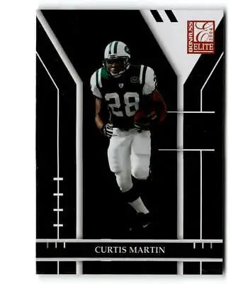 Football trading card of Curtis Martin in white uniform from Donruss Elite