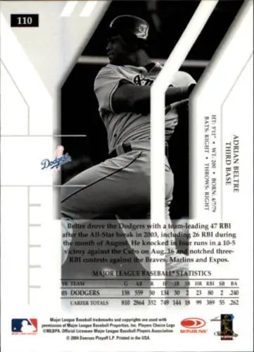 Adrian Beltre baseball card 2004 Donruss Elite Extra Edition with original gloss finish