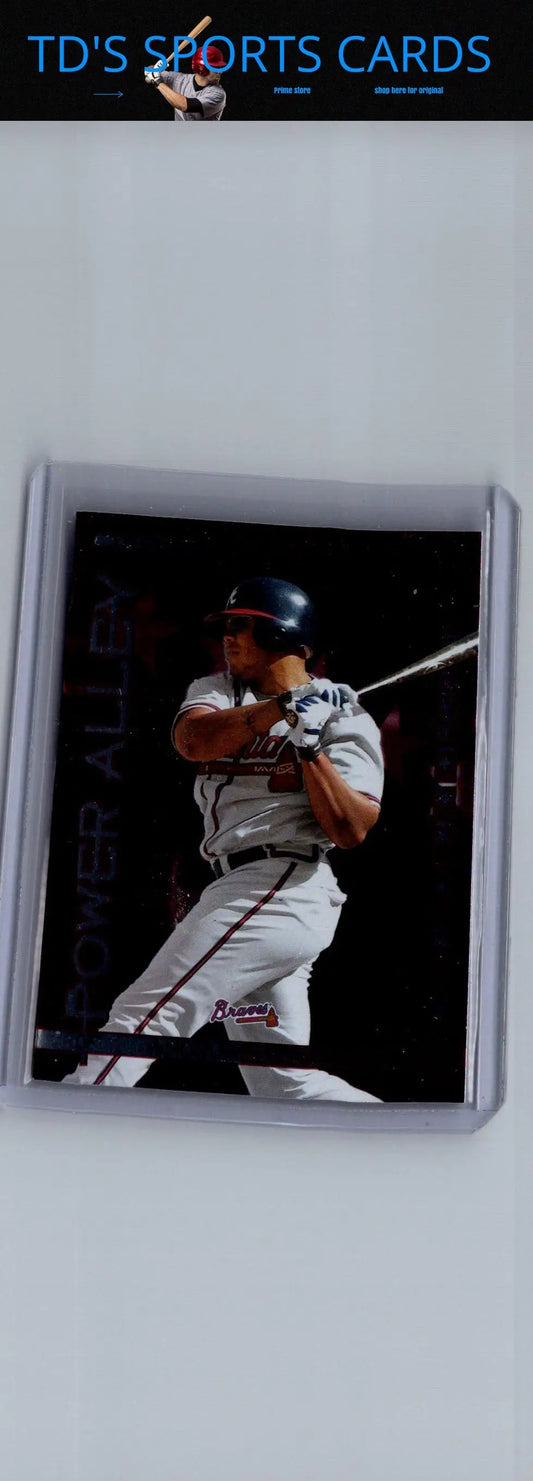 Chipper Jones baseball card from 2004 Donruss featuring Andruw Jones Power Alley Red PA15