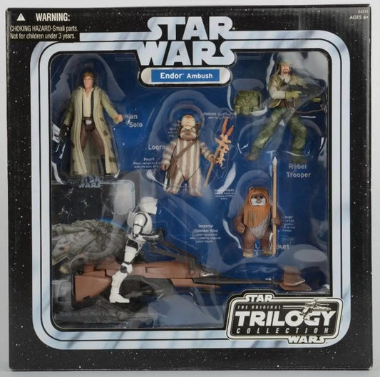 Hasbro Star Wars Trilogy Collection Endor Ambush vintage action figure set display