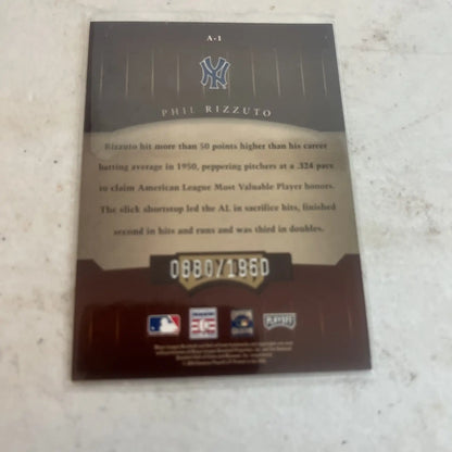 Phil Rizzuto 2004 Playoff Honors baseball trading card SP #A-1 880/1950 NR
