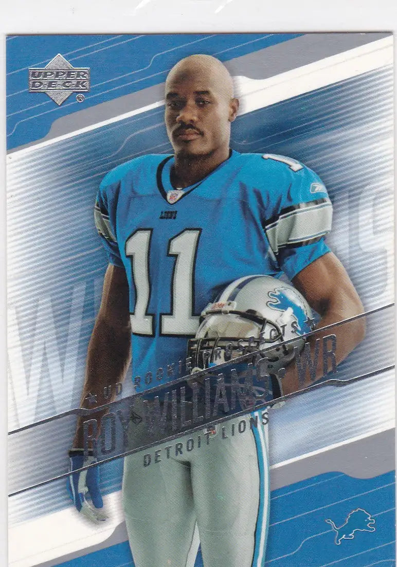 Detroit Lions player in light blue jersey #11, showcasing Williams RC Rookie