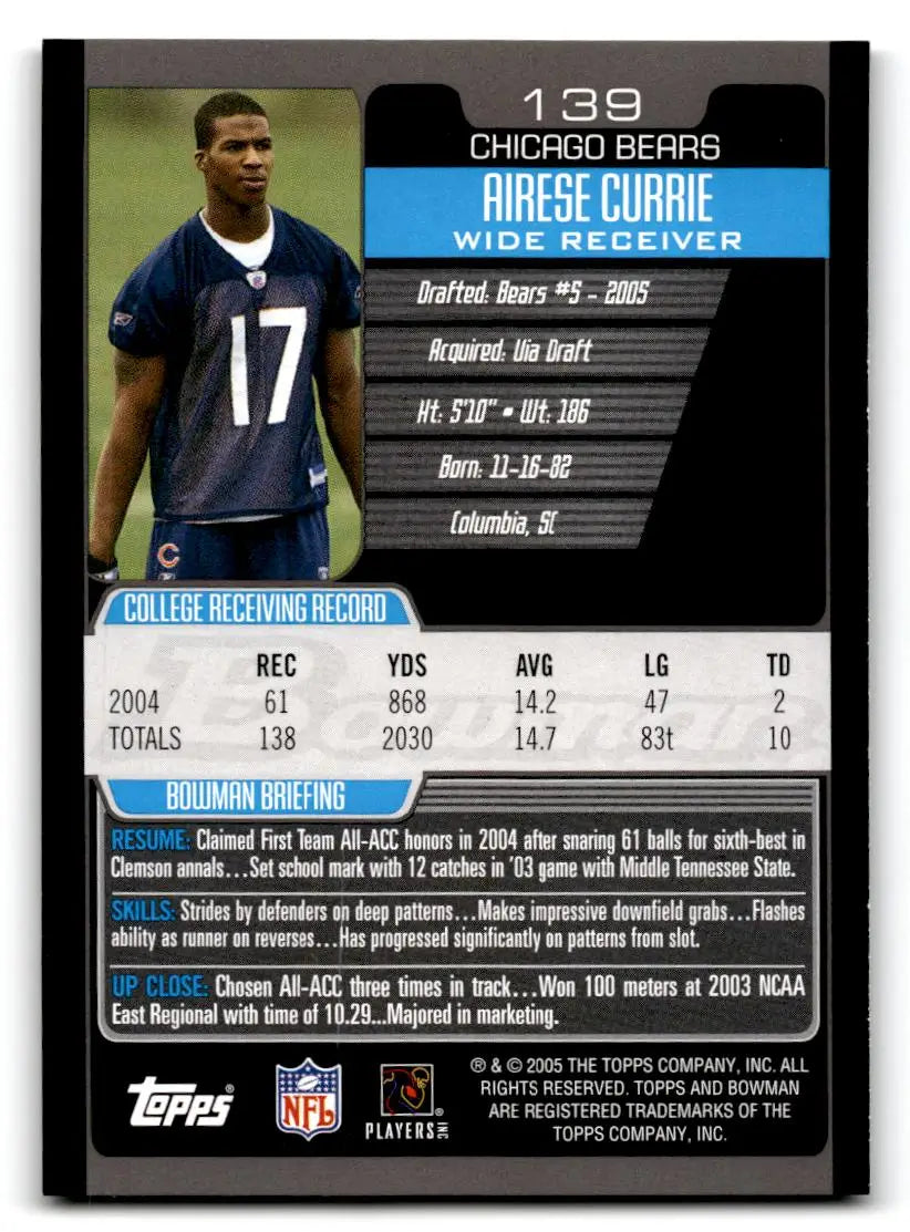 2005 Bowman #139 Airese Currie - Trading Card