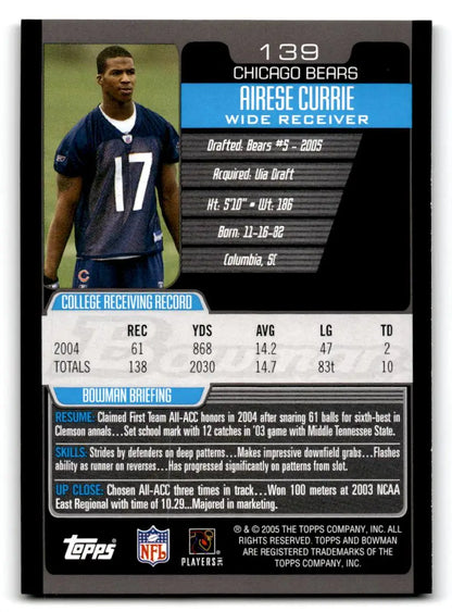 2005 Bowman #139 Airese Currie - Trading Card
