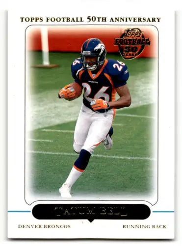 2005 Topps #107 Tatum Bell football card with original gloss, Broncos ID:53545