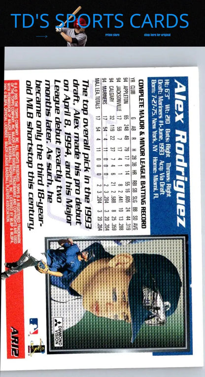 2005 Topps #ARI2 Alex Rodriguez A-Rod Spokesman baseball card for collectors