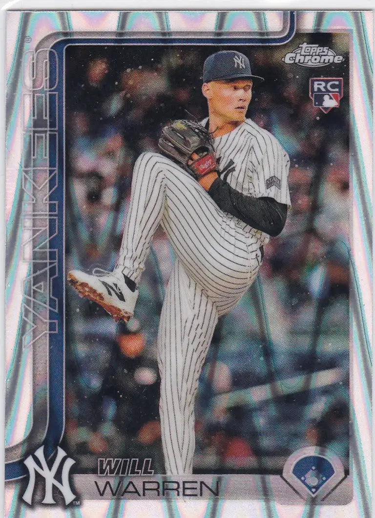 Baseball trading card of Will Warren RC Ray Wave from 2005 Topps Chrome New York Yankees