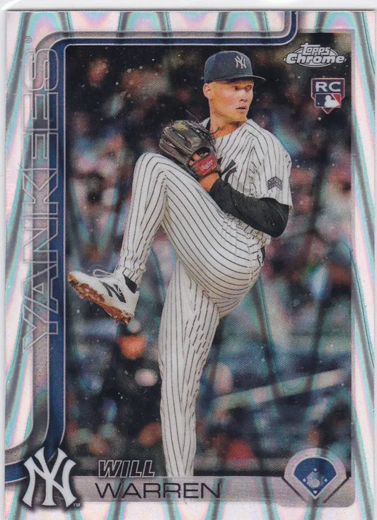 Baseball trading card of Will Warren RC Ray Wave from 2005 Topps Chrome New York Yankees