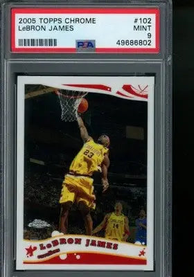 2005 Topps Chrome LeBron James #102 Basketball PSA 9