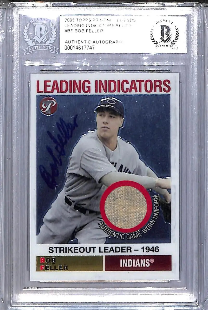2005 Topps Pristine Legends Leading Indicators #LI-BF Bob Feller NM-MT MEM Auto Cleveland Indians