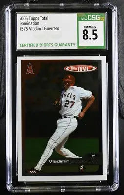 Graded Vladimir Guerrero baseball card from 2005 Topps Total Vladimir Guerrero series