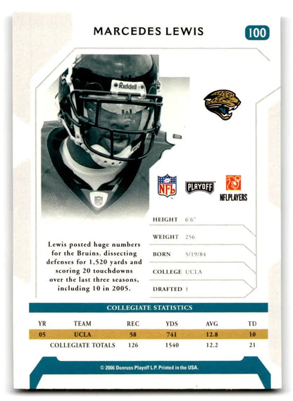 2006 Playoff NFL Playoffs #100 Marcedes Lewis - Trading Card