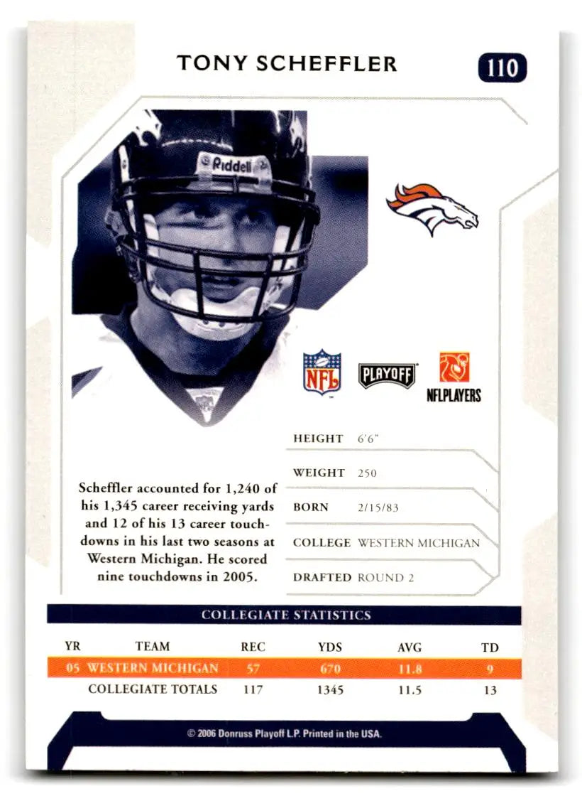 2006 Playoff NFL Playoffs #110 Tony Scheffler - Trading Cards