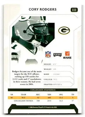 2006 Playoff NFL Playoffs #111 Cory Rodgers - Trading Card