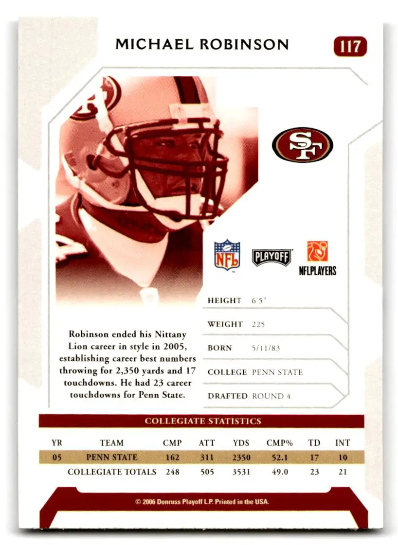 2006 Playoff NFL Playoffs #117 Michael Robinson - Trading Cards