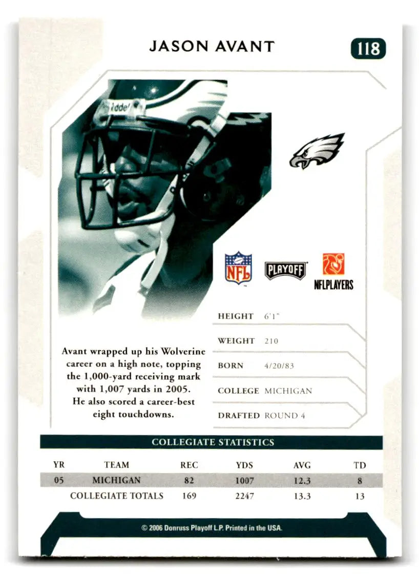 2006 Playoff NFL Playoffs #118 Jason Avant Red - Trading Cards