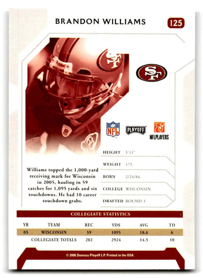 2006 Playoff NFL Playoffs #125 Brandon Williams - Trading Cards
