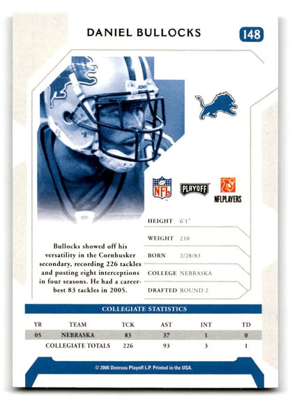 2006 Playoff NFL Playoffs #148 Daniel Bullocks - Trading Card